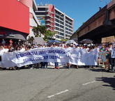 Movimiento estudiantil camina hacia Zapote y provoca caos vial en San Pedro