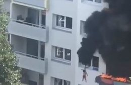  Dos niños saltan desde 12 metros de altura para escapar de un incendio 