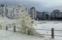  Video: Impresionantes olas de espuma marina inundan ciudad sudafricana 