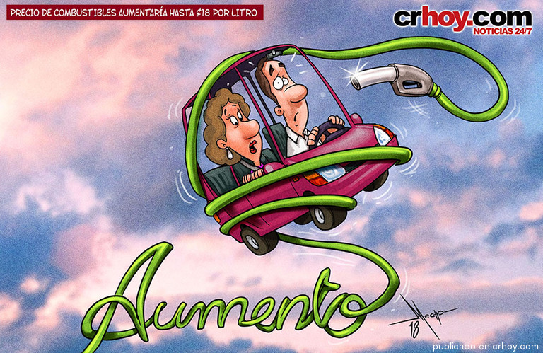 Precio de combustibles aumentaría hasta ¢18 por litro Precio de combustibles aumentaría hasta ¢18 por litro